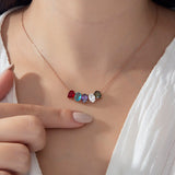 Personalized Oval Birthstone Necklace