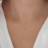 Baguette Birthstone Bar Necklace - Family Birthstone Necklace