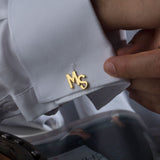 14K Gold Initial Cufflinks For Men, Silver Name Cufflink, Cufflinks For Grooms, Personalized Gifts For Fathers, Unique Gift For Father's Day
