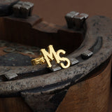 14K Gold Initial Cufflinks For Men, Silver Name Cufflink, Cufflinks For Grooms, Personalized Gifts For Fathers, Unique Gift For Father's Day