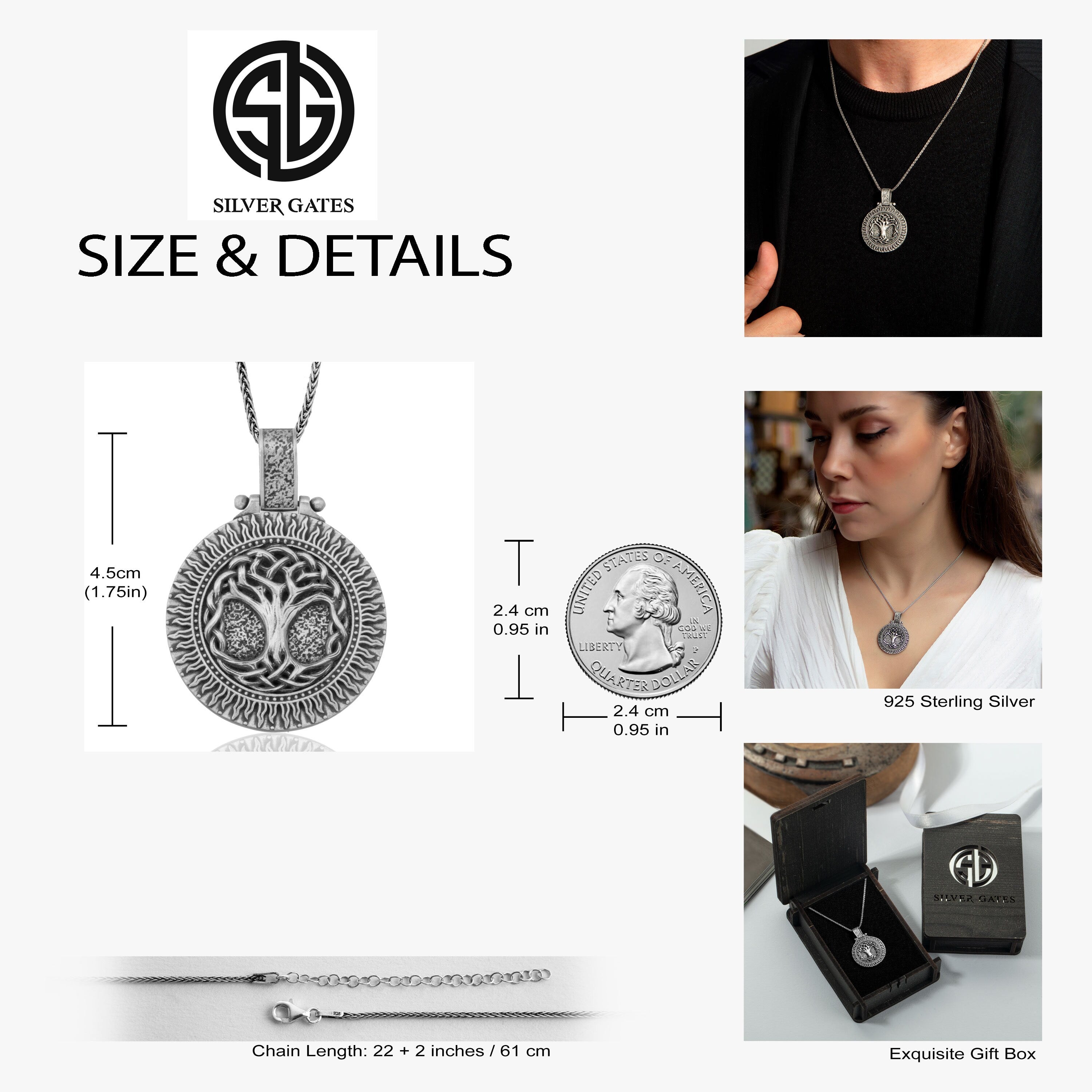 Silver Life Of Tree Necklace, Tree Of Life Viking Pendant, Yggdrasil Scandinavian Medallion, Best Gift For Men, Unique Gift For Father's Day