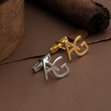 Silver Name Initial Cufflinks For Men, 14K Gold Letter Cufflink, Cufflink For Groom, Personalized Gift For Men, Unique Gift For Father's Day