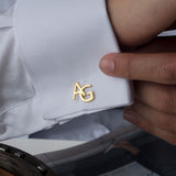 Silver Name Initial Cufflinks For Men, 14K Gold Letter Cufflink, Cufflink For Groom, Personalized Gift For Men, Unique Gift For Father's Day