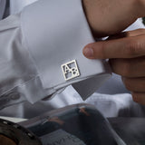 Sterling Silver Initial Cufflinks For Men, 14K Gold Name Letter Cufflinks, Personalized Birthday Gifts For Men, Unique Gift For Father's Day