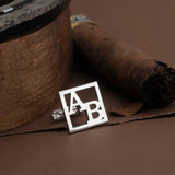 Sterling Silver Initial Cufflinks For Men, 14K Gold Name Letter Cufflinks, Personalized Birthday Gifts For Men, Unique Gift For Father's Day