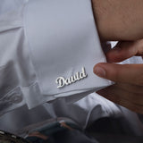 Personalized Silver Name Cufflinks, 14K Gold Customized Cufflink For Men, Groom Wedding Cufflink, Gift For Men, Unique Gift For Father's Day