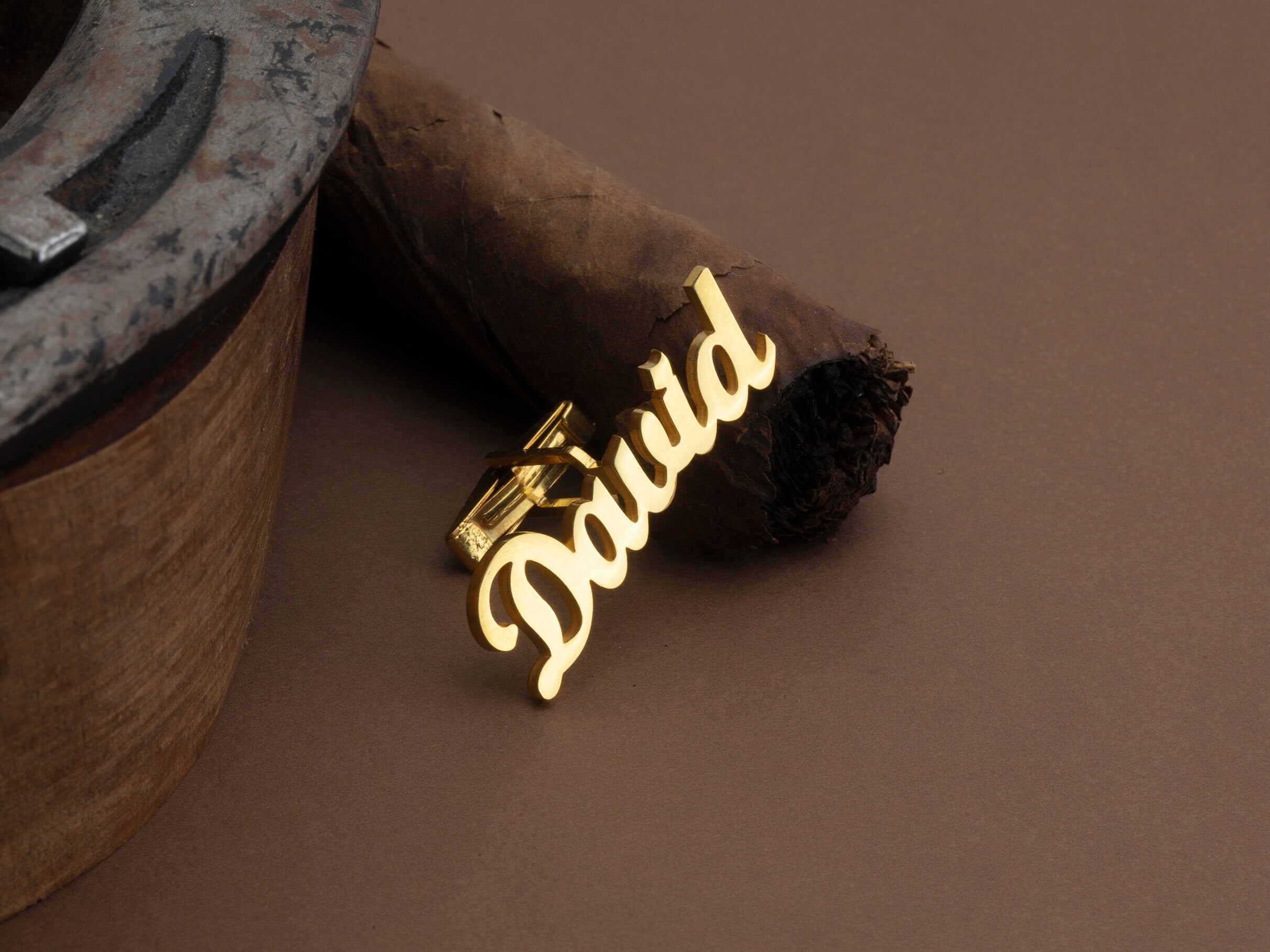 Personalized Silver Name Cufflinks, 14K Gold Customized Cufflink For Men, Groom Wedding Cufflink, Gift For Men, Unique Gift For Father's Day