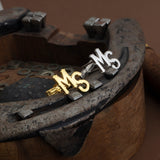 14K Gold Initial Cufflinks For Men, Silver Name Cufflink, Cufflinks For Grooms, Personalized Gifts For Fathers, Unique Gift For Father's Day