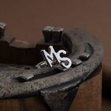 14K Gold Initial Cufflinks For Men, Silver Name Cufflink, Cufflinks For Grooms, Personalized Gifts For Fathers, Unique Gift For Father's Day