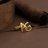 Silver Name Initial Cufflinks For Men, 14K Gold Letter Cufflink, Cufflink For Groom, Personalized Gift For Men, Unique Gift For Father's Day
