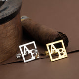 Sterling Silver Initial Cufflinks For Men, 14K Gold Name Letter Cufflinks, Personalized Birthday Gifts For Men, Unique Gift For Father's Day