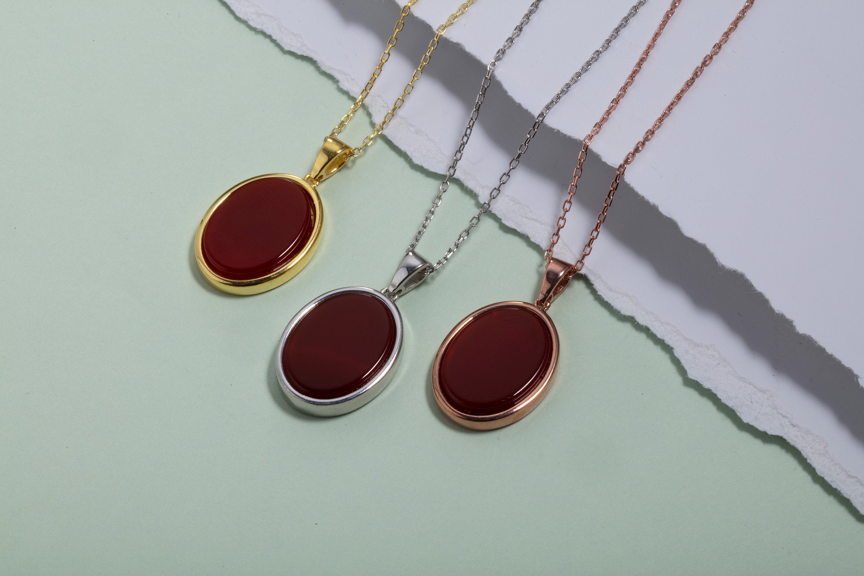 Solid Silver Oval Agate Necklaces, 14K Gold Bloodstone Pendants, Agate Sardonyx Necklace, Birthday Gifts For Mothers, Gift For Mothers Day