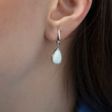 Teardrop White Opal Earrings
