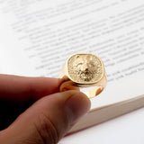 10K Solid Gold Alfa Wolf Head Ring, 14K Wild Wolf Statement Ring, Gift For Men, 18K Men's Animal Signet Rings, Unique Gift For Father's Day