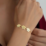Custom Paw Print Bracelet with Multiple Pet Names