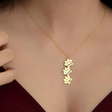 Custom Paw Print Pet Name Necklace