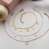 Personalized Heart Charm Bracelet with Initials