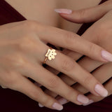Custom Paw Print Pet Name Ring - Gift For Pet Lovers