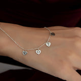 Personalized Heart Charm Bracelet with Initials