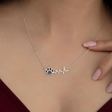 Pet Name Paw Print Heartbeat Necklace