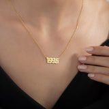 Custom Old English Number Necklace