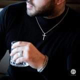 Sterling Silver Cross Necklace For Men - Modern Cross Pendant