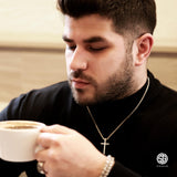 Sterling Silver Cross Necklace For Men - Modern Cross Pendant