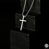 Sterling Silver Cross Necklace For Men - Modern Cross Pendant