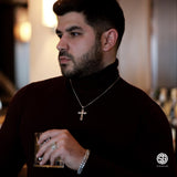 Men’s Sterling Silver Gothic Cross Necklace - Religious Jewelry