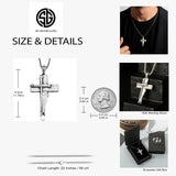 Sterling Silver Nail & Wood Cross Necklace for Men | 925 Faith Pendant