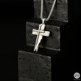 Sterling Silver Nail & Wood Cross Necklace for Men | 925 Faith Pendant