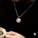 Sterling Silver Compass Necklace For Men, North Star Compass Necklaces, Gift For Sailor Men, Personalized Gift, Unique Gift For Father's Day