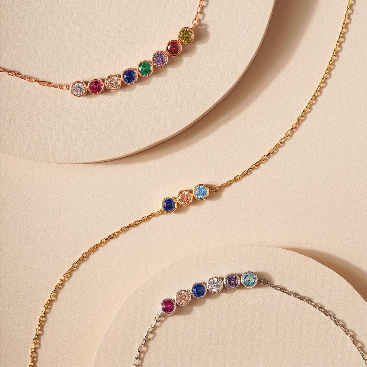 Personalized Gold Birthstone Necklaces, Birthstone Necklace For Grandmother, Custom Made Jewelry, Gift For New Mothers, Gift For Mothers Day