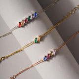 Personalized Baguette Birthstone Bracelet