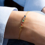 Personalized Baguette Birthstone Bracelet
