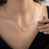 Custom Old English Number Necklace