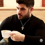 Men’s 925 Sterling Silver INRI Crucifix Necklace | Jesus Face Cross Pendant