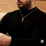 925 Sterling Silver Men’s Cross Pendant Necklace
