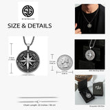 Sterling Silver Compass Necklace For Men, North Star Compass Necklaces, Gift For Sailor Men, Personalized Gift, Unique Gift For Father's Day
