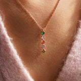 Personalized Princess Shaped Birthstone Necklace