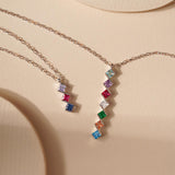 Personalized Princess Shaped Birthstone Necklace