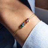 Personalized Baguette Birthstone Bracelet