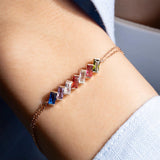 Personalized Baguette Birthstone Bracelet