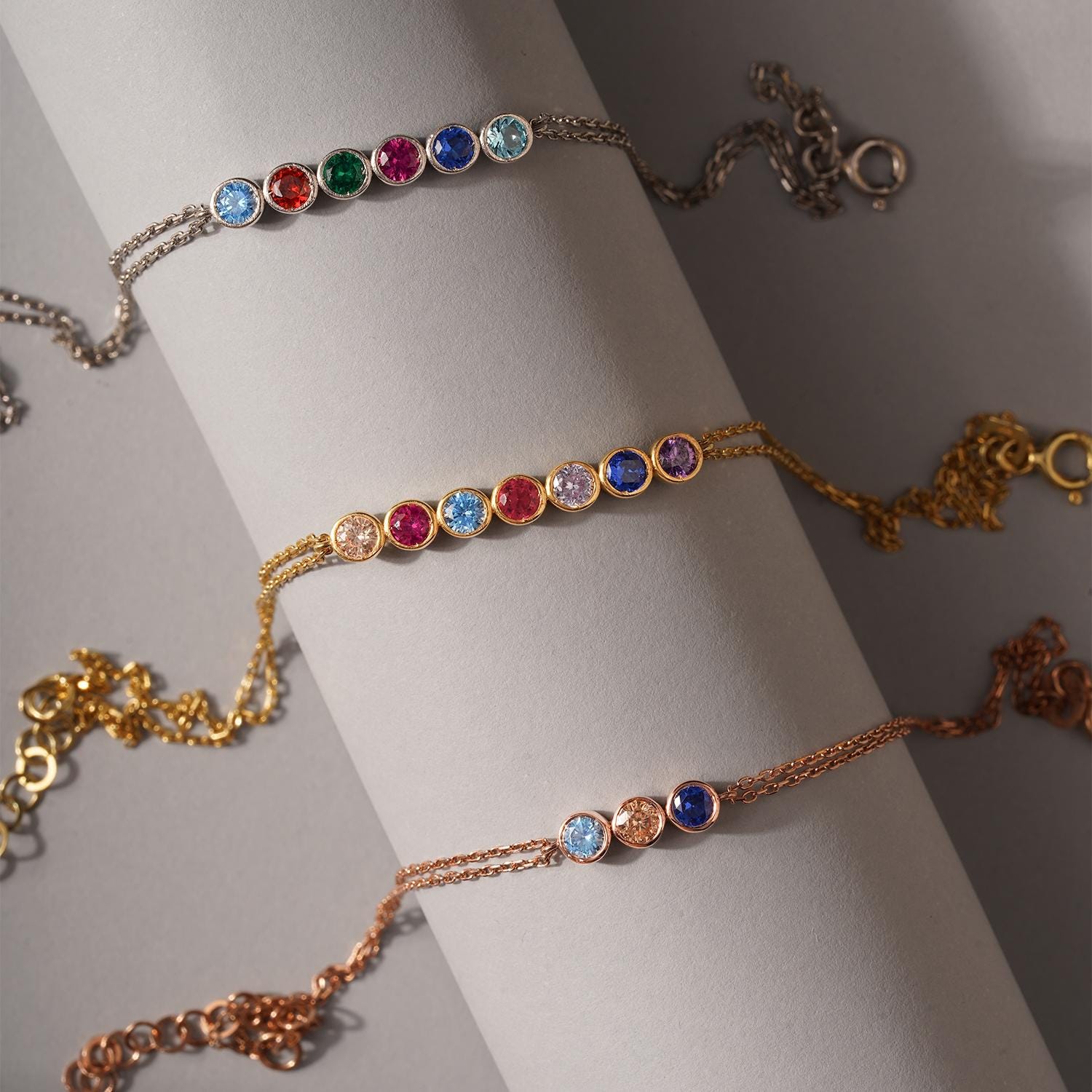 Silver Custom Birthstone Bracelet, Personalized Gift Jewelry, 14K Gold Birthstone Bracelets, Birthday Gift For Mothers, Gift For Mothers Day