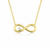Infinity Necklace with Diamond in gold