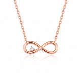 Infinity Necklace with Diamond in rose gold