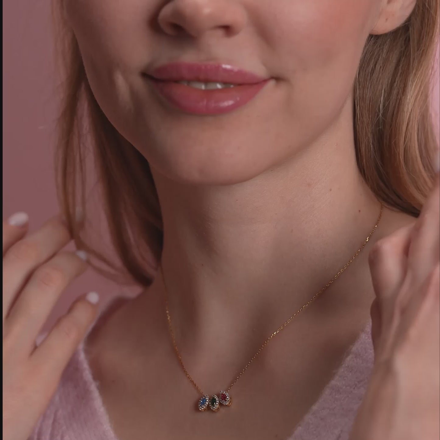 Marquise Shaped Birthstone Necklace