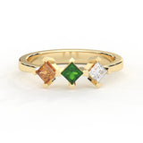 Custom Birthstone Ring - Princess Cut Birthstone Ring