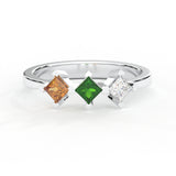 Custom Birthstone Ring - Princess Cut Birthstone Ring